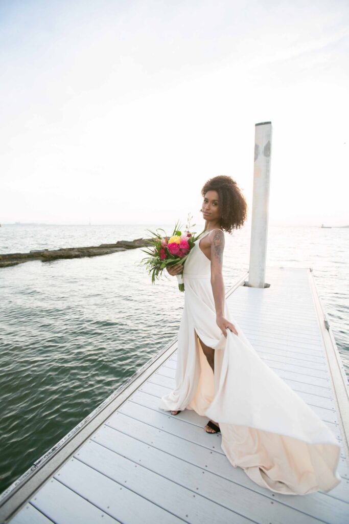 Bride on Pier in Tampa