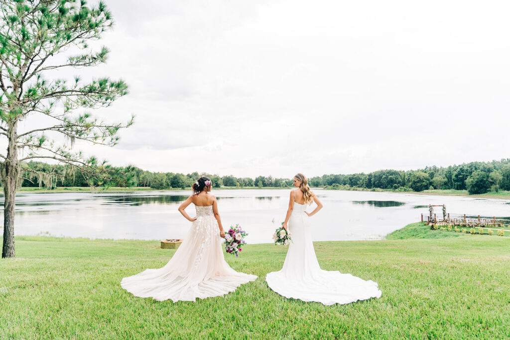 brides by water on wedding day on Socialite Event Planning Orlando