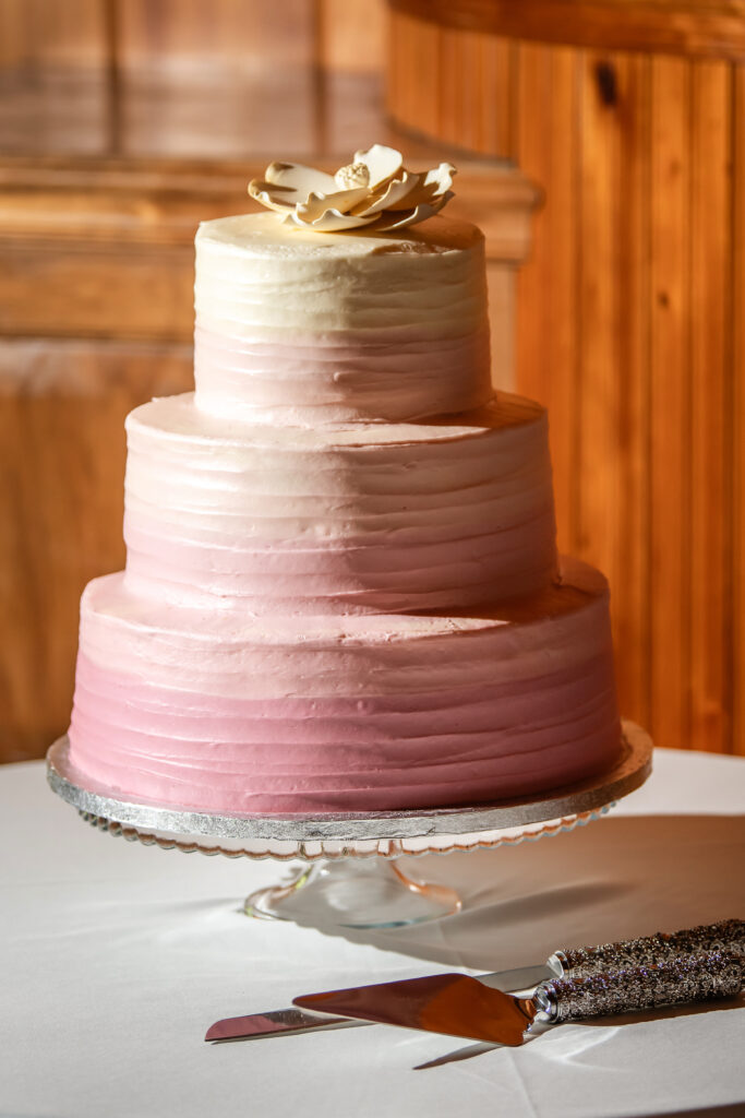 3 tier pink wedding cake on Socialite Event Planning Orlando