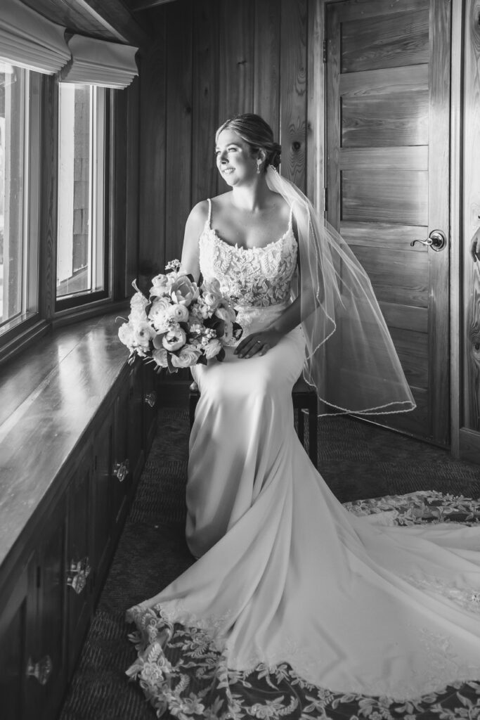 black and white bridal portrait on Socialite Event Planning Orlando