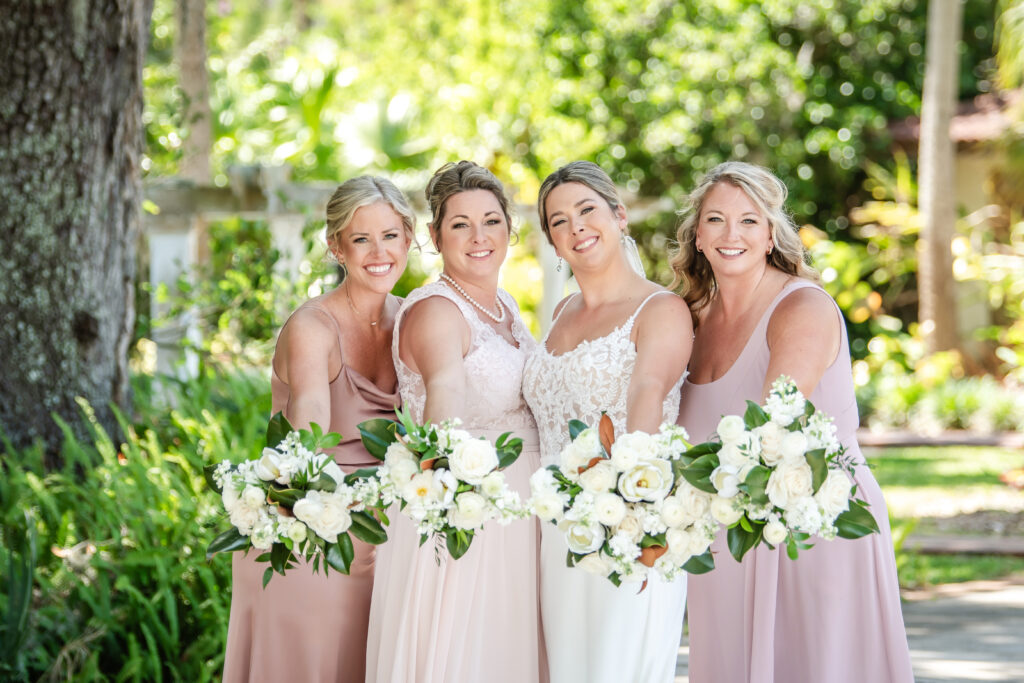 bridesmaids in pink on Socialite Event Planning Florida