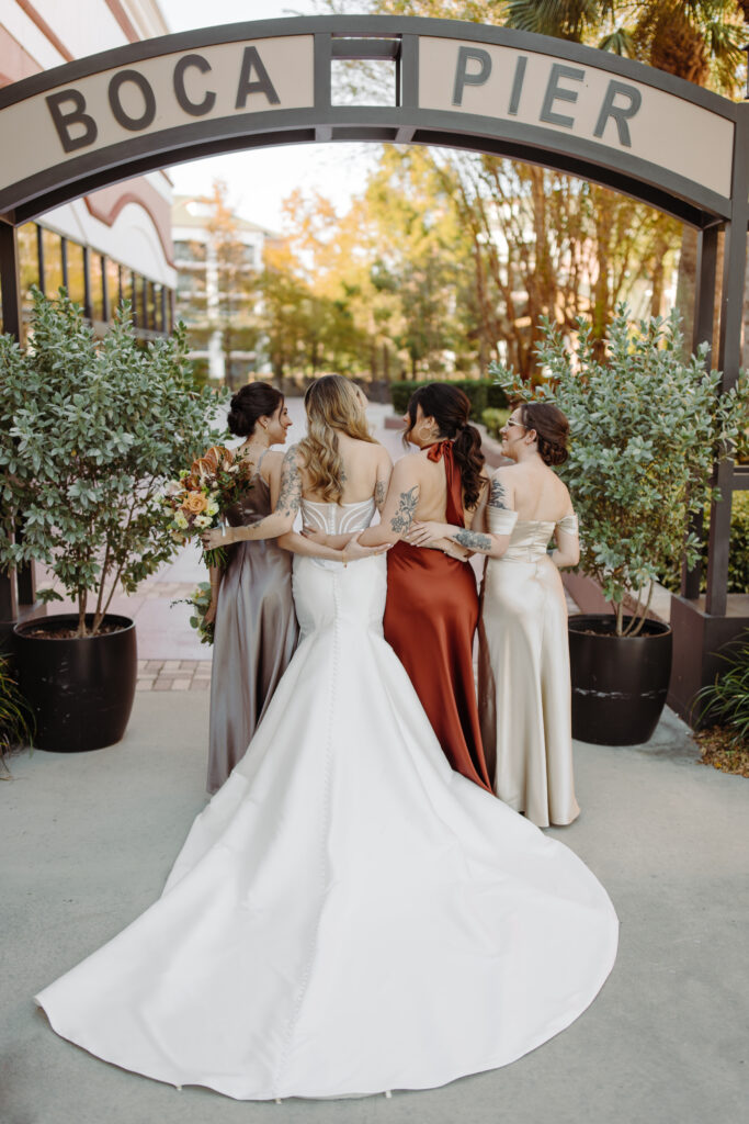 bride and bridesmaids at Caribe Royale Orlando on the Pier