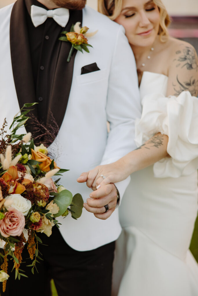 bride and groom wearing white on Socialite Events Orlando