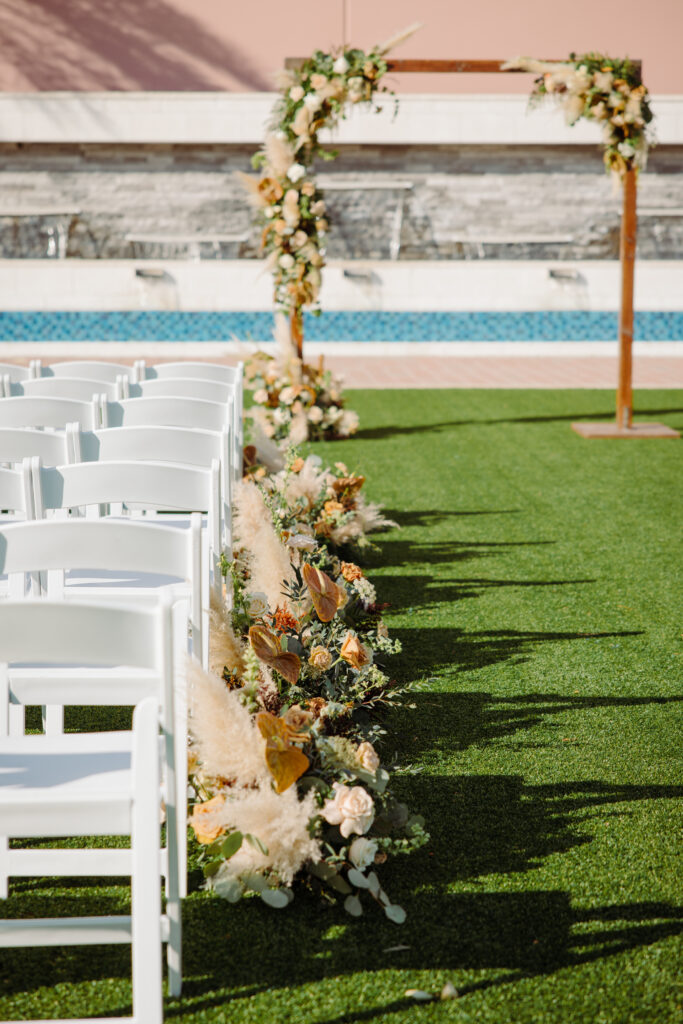 ceremony aisle flowers at Caribe Royale Orlando