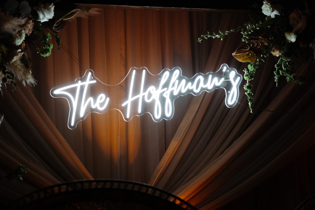 neon sign at a wedding planned by Socialite Event Planning Orlando