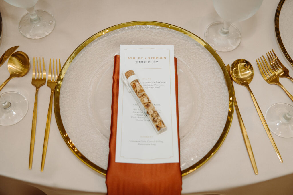 wedding place setting at Orlando wedding venue near airport