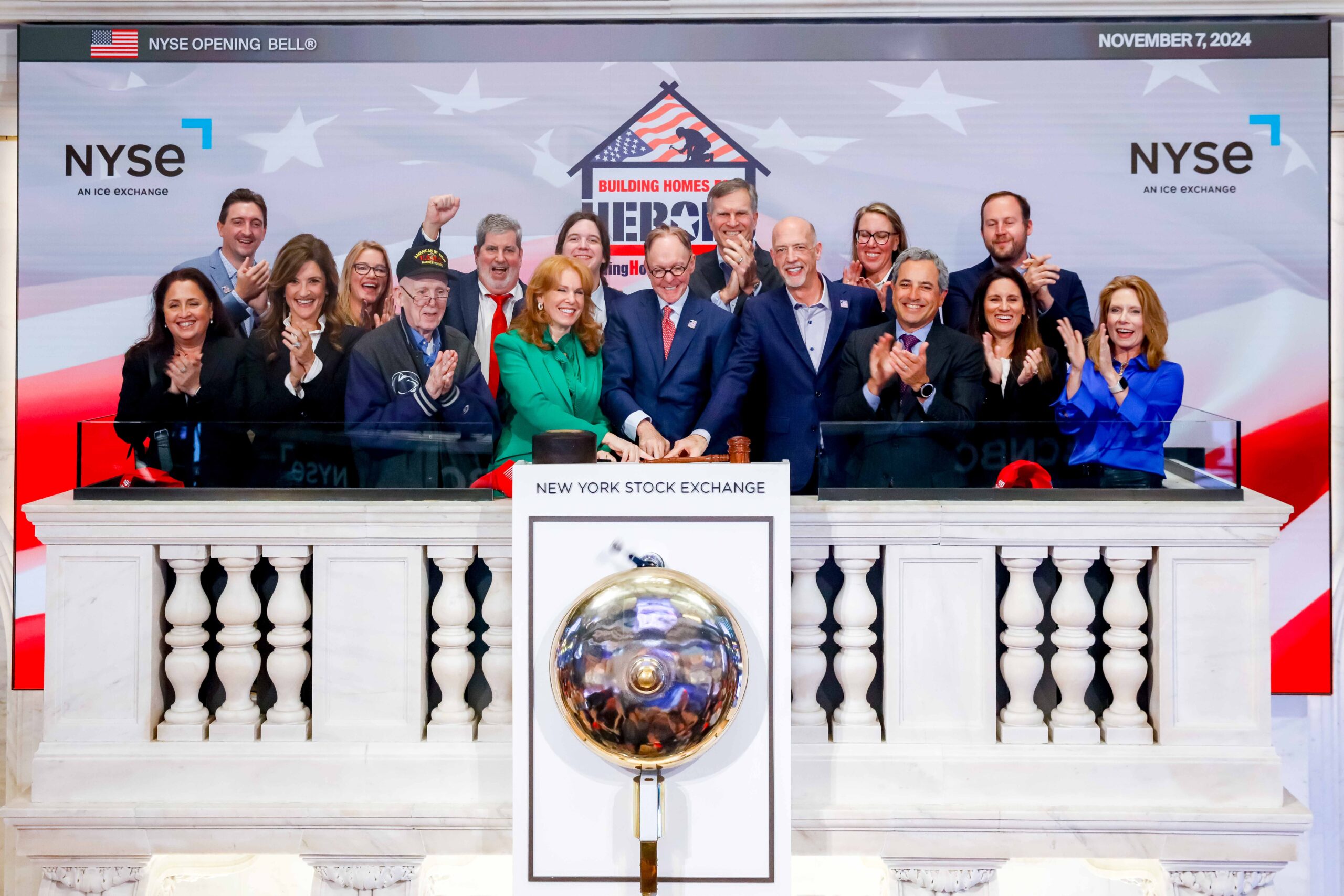 Building Homes for Heroes ringing NYSE bell