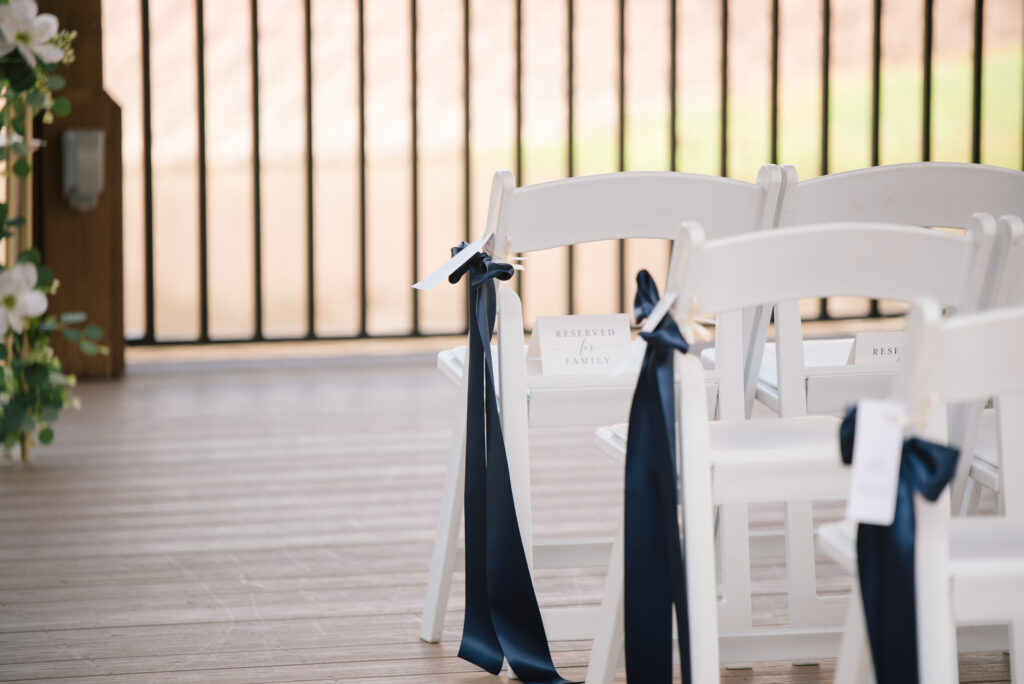 Orlando, Florida outdoor wedding ceremony details and chairs for a beautiful Central Florida wedding ceremony. 