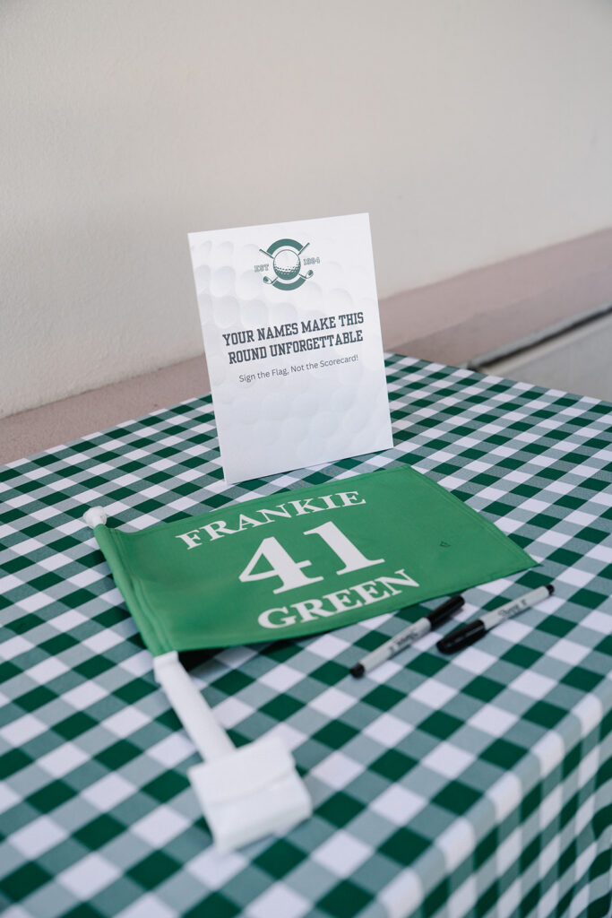 Wedding golf themed decor