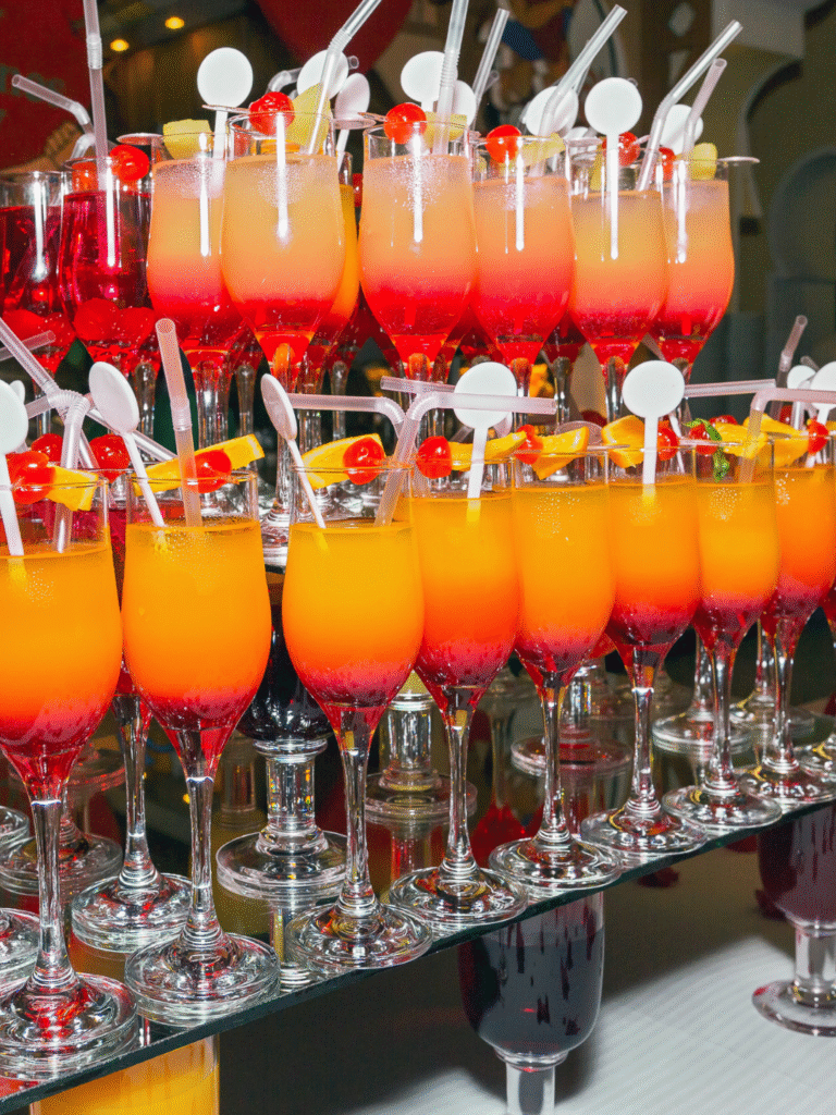 Cocktail station wedding favors for wedding guest refreshments